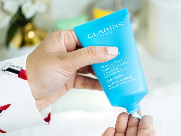 CLARINS,SOSHydrarefreshing,hydrationmask,มาส์กฟื้นบำรุงผิว,มาส์กแบบเร่งด่วน,สกัดจากพืชธรรมชาติที่อ่อนโยน