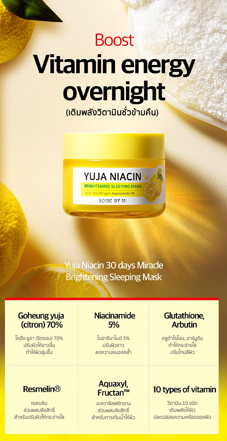 SOME BY MI, SOME BY MI Yuja Niacin Brightening Sleeping Mask, SOME BY MI Yuja Niacin Brightening Sleeping Mask รีวิว, SOME BY MI Yuja Niacin Brightening Sleeping Mask ราคา, SOME BY MI Yuja Niacin Brightening Sleeping Mask pantp, Yuja Niacin Brightening Sleeping Mask, Yuja Niacin Brightening Sleeping Mask ดีไหม, Yuja Niacin Brightening Sleeping Mask รีวิว, SOME BY MI Yuja Niacin Brightening Sleeping Mask 60 g.